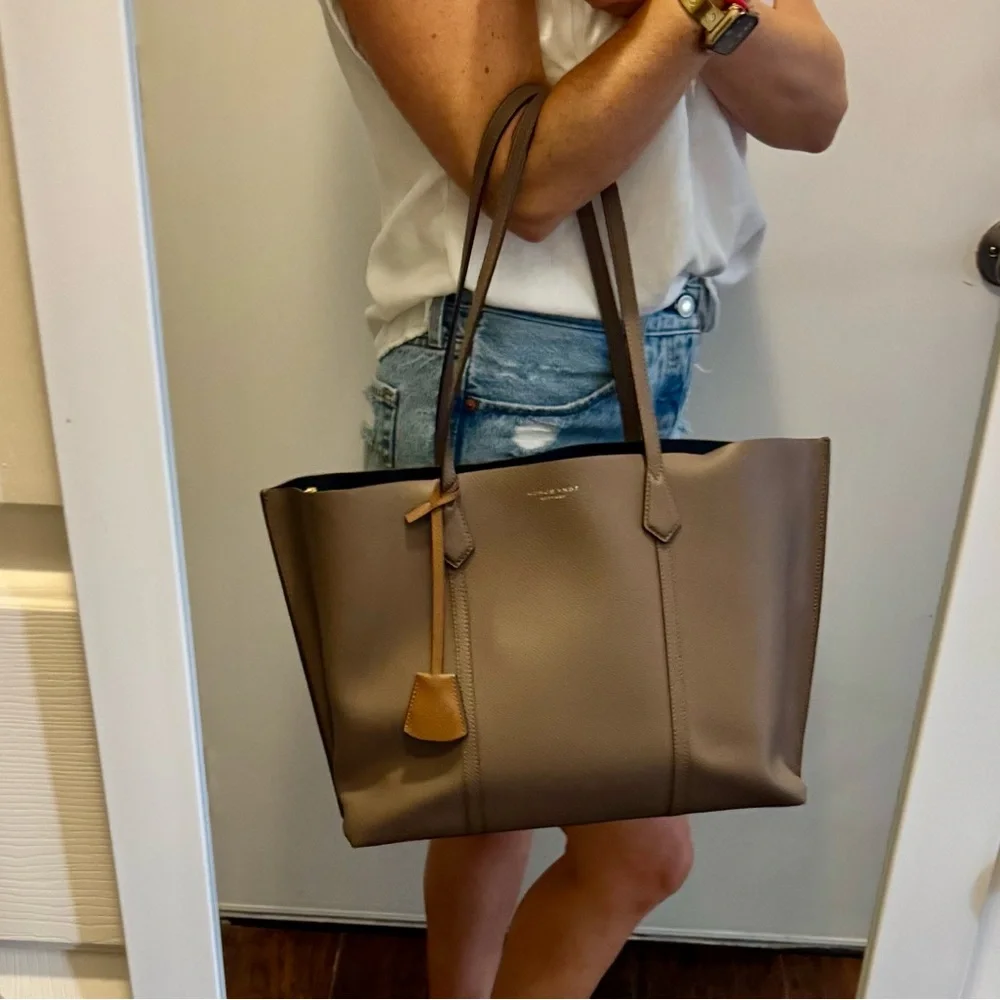 Tory Burch Taupe Leather Tote - Picture 6 of 6